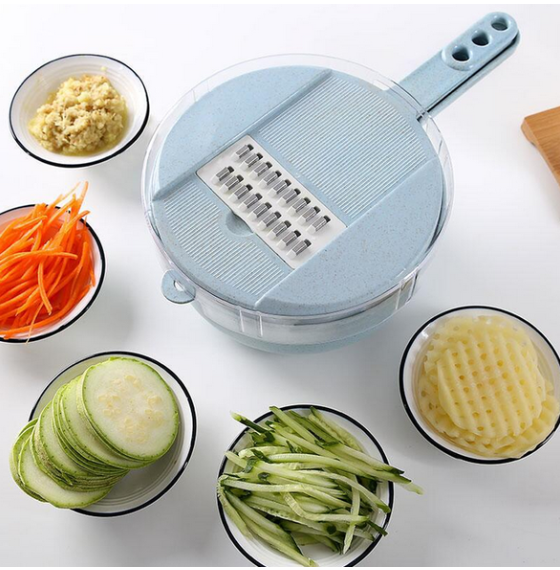 8 in 1 Vegetable Slicer, Chopper, Grater, Strainer, and Container