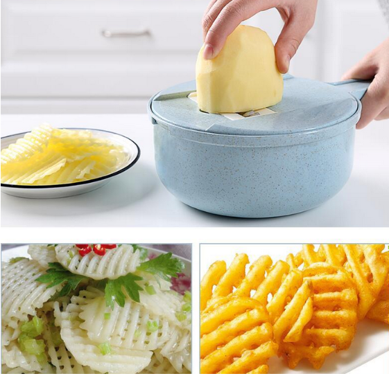 8 in 1 Vegetable Slicer, Chopper, Grater, Strainer, and Container